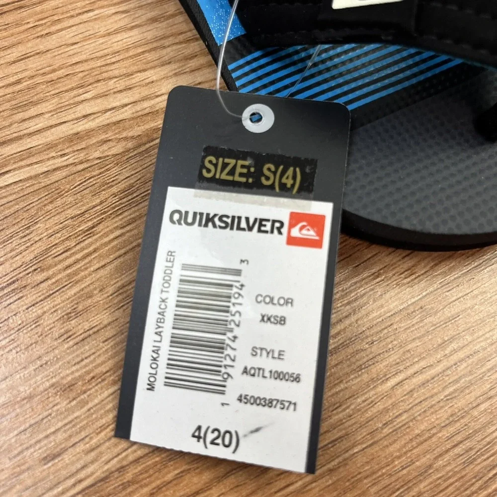 Quiksilver‎ Molokai Layback Toddler Sandals Boy's Size 4 Blue NEW